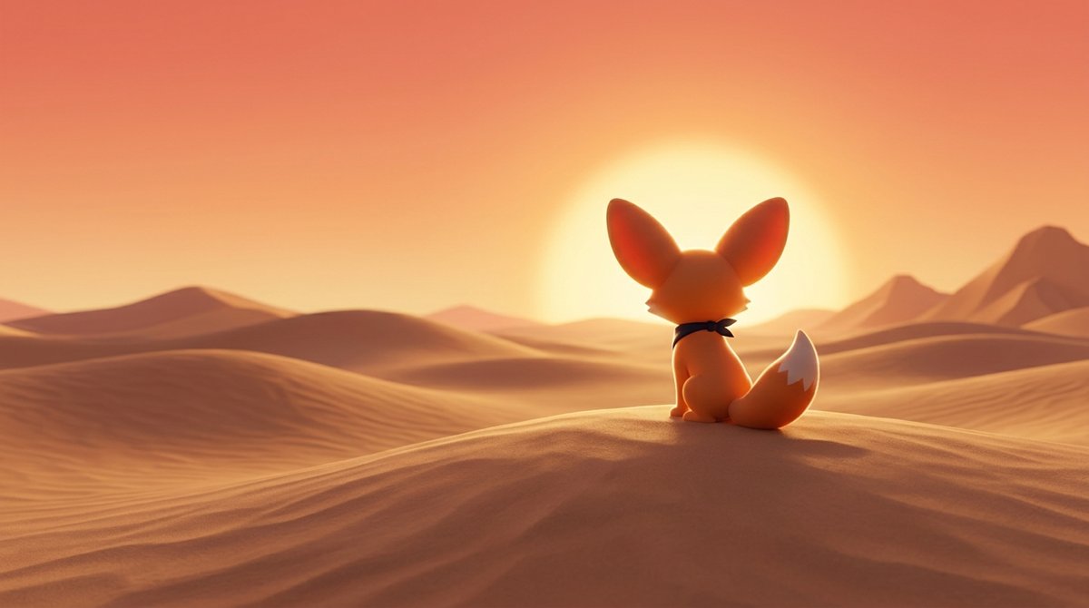 Fen the fennec watching the first light